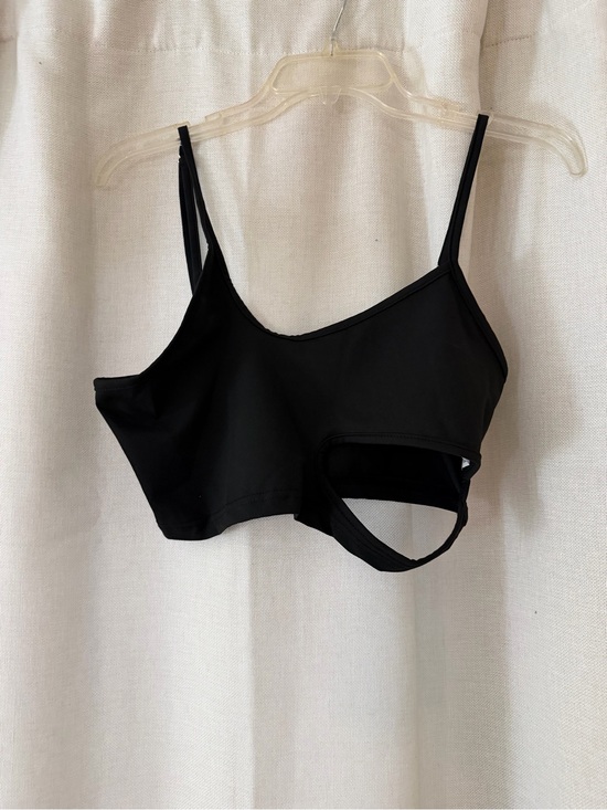 SHEIN Tops - SHEIN Black Asymmetric Cutout Crop top